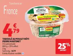 Auchan Taboulé au poulet rôti pierre martinet aanbieding