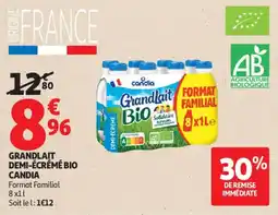 Auchan Grandlait demi-écrémé bio aanbieding