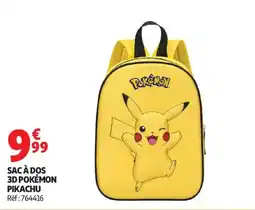 Auchan Sac à dos 3d pokemon pikachu aanbieding