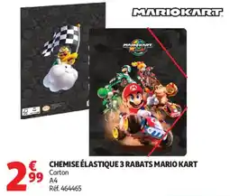 Auchan chemise élastique 3 rabats mario kart aanbieding