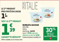Auchan Burrata Auchan aanbieding