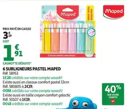 Auchan 6 surligneurs pastel maped aanbieding