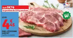 Auchan Porc : côte échine avec os aanbieding