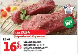 Auchan Viande bovine: rumsteck spécial barbecue aanbieding