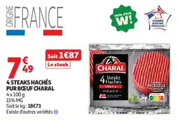 Auchan Steaks hachés pur bœuf charal aanbieding
