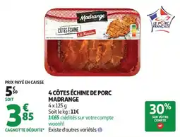 Auchan 4 côtes échine de porc madrange aanbieding