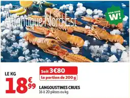 Auchan langoustines crues aanbieding