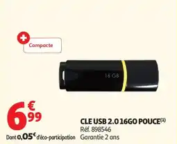 Auchan cle usb 2.0 16go pouce aanbieding