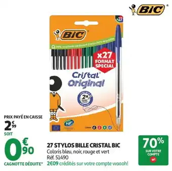 Stylos bille cristal bic
