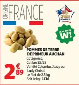 Auchan Pommes de terre de primeur Auchan aanbieding