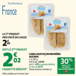 Auchan Cabillaud façon meunière aanbieding
