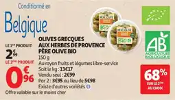 Auchan Olives grecques aux herbes de provence aanbieding