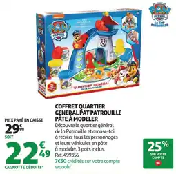 Auchan Coffret quartier général pat patrouille pâte à modeler aanbieding