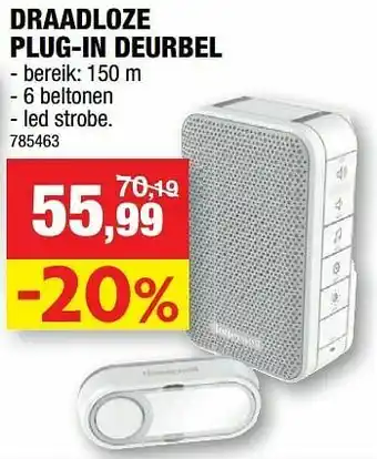 Hubo Draadloze plug-in deurbel aanbieding