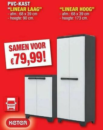 Hubo Pvc-kast linear laag + linear hoog aanbieding
