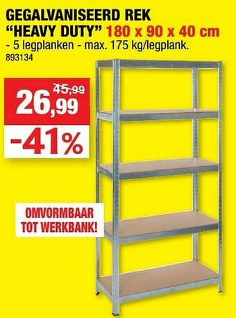 Hubo Gegalvaniseerd rek heavy duty aanbieding
