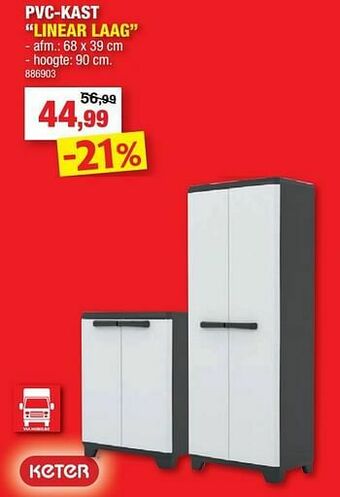 Hubo Pvc-kast linear laag aanbieding
