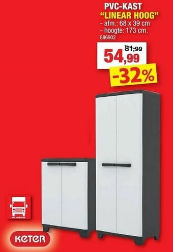Hubo Pvc-kast linear hoog aanbieding