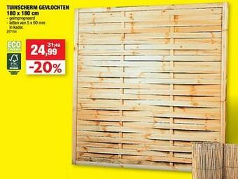 Hubo Tuinscherm gevlochten aanbieding