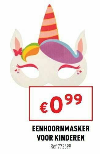 Trafic Eenhoornmasker voor kinderen aanbieding