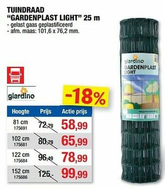 Hubo Tuindraad gardenplast light aanbieding