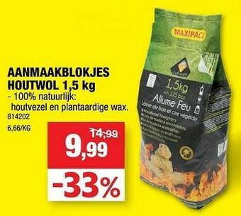Hubo Aanmaakblokjes houtwol aanbieding
