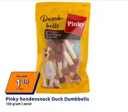 Action Pinky hondensnack Duck Dumbbells aanbieding