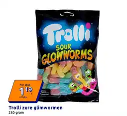 Action Trolli zure glimwormen aanbieding