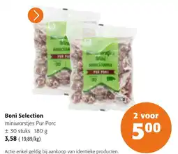 Colruyt Boni Selection miniworstjes Pur Porc aanbieding