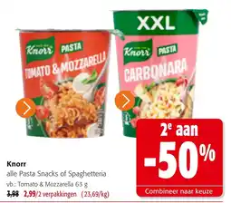 Colruyt Knorr alle Pasta Snacks of Spaghetteria aanbieding
