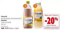 Colruyt Chocovit gevitamineerde chocolademelk of Vanilivit melk met vanille aanbieding