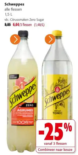 Colruyt Schweppes alle flessen aanbieding