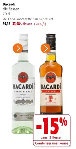 Colruyt Bacardí alle flessen aanbieding