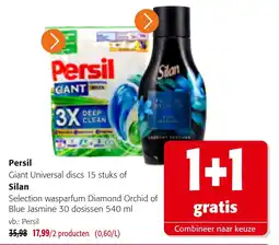 Colruyt Persil giant universal discs 15 stuks of silan aanbieding