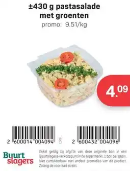 Buurtslagers pastasalade met groenten aanbieding