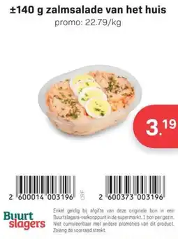 Buurtslagers Zalmsalade van het huis aanbieding