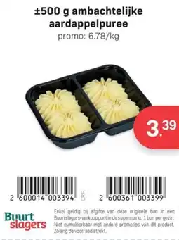 Buurtslagers ambachtelijke aardappelpuree aanbieding