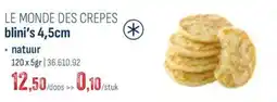 Horeca totaal Le monde des crepes blini's aanbieding