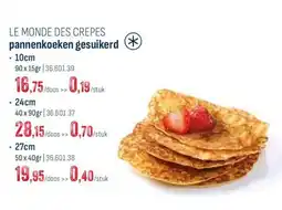 Horeca totaal Le monde des crepes pannenkoeken gesuikerd aanbieding
