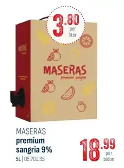 Horeca totaal Maseras premium sangria aanbieding