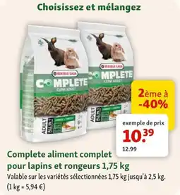 Maxi Zoo Complete aliment complet pour lapins et rongeurs aanbieding