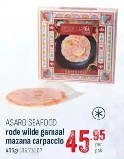 Horeca totaal asaro seafood rode wilde garnaal mazana carpaccio aanbieding
