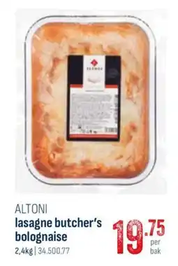 Horeca totaal Altoni lasagne butcher's bolognaise aanbieding