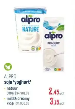 Horeca totaal Alpro soja 'yoghurt' aanbieding
