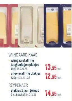 Horeca totaal wijngaard kaas aanbieding