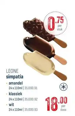 Horeca totaal Leone simpatica aanbieding
