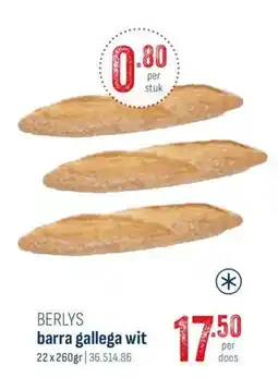 Horeca totaal Berlys barra gallega wit aanbieding