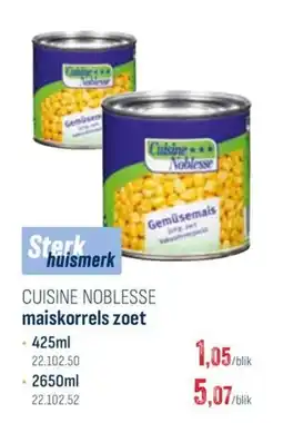 Horeca totaal maiskorrels zoet aanbieding
