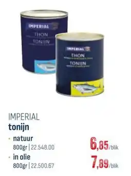 Horeca totaal Imperial tonijn aanbieding