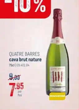 Horeca totaal Quatre barres cava brut nature aanbieding